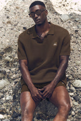 Sports Club Sweater Knit Polo - Espresso