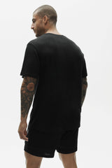 Linen Jersey Coastal Short Sleeve Tee - Black