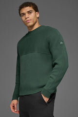 Domain Shift Rib Knit Sweater Crew - Clover Green
