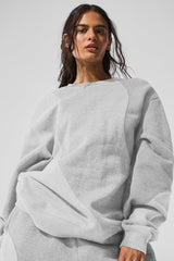 Make Waves Crew Neck Pullover - Athletic Heather Grey Tonal