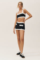 Cotton Cashmere Capri Dream Bra - Black/White