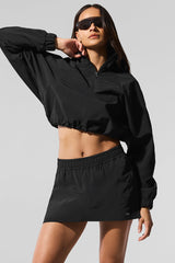 Cropped 1/4 Zip Alumni Pullover - Black