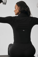 Airbrush Corset Full Zip Jacket - Black