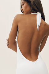 Summer Soiree Halter Maxi Dress - White