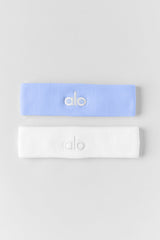 Glow Sweatband (2-Pack) - Light Provence Blue/White