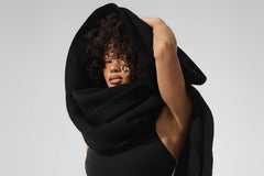 Merino Wool Oversized Scarf - Black