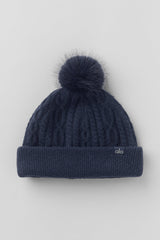 Cable Knit Winter Bliss Beanie - Navy