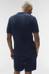 Coastline Knit Short Sleeve Polo - Navy