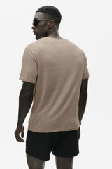 Linen Jersey Coastal Short Sleeve Tee - Gravel