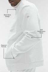 Conquer Max Mock Neck Full Zip - White
