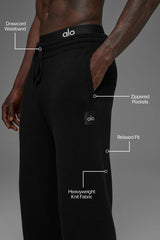 Scholar Straight Leg Sweatpant - Black