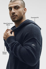 Wool Cashmere New Class Full Zip Hoodie - Navy