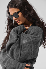 Wool Cashmere New Class Full Zip Hoodie - Platinum Grey