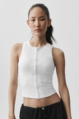 Alosoft Level Up Full Zip Tank - White