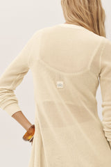 Silk Cashmere Heatwave Long Cardigan - Sandy Beige