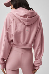 Sweet Escape Zip Up Hoodie - Vintage Pink