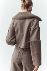 Wool Blend Nightfall Bomber - Alpine Cocoa Heather