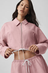 Cropped Fan Favorite Full Zip Jacket - Vintage Pink