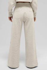 Serenity Wide Leg Sweatpant - Oatmeal Heather