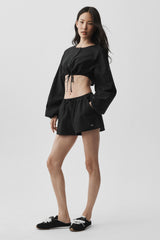 Cotton High-Waist Real Deal Short - Black