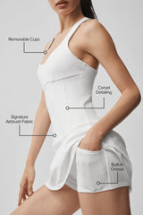 Airbrush Sparks Fly Corset Tennis Dress - White