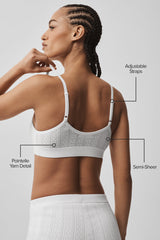 Pointelle Sweater Be Mine Bra - Semi Sheer White