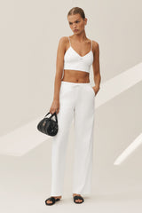 Linen Blend Riviera Bra - White
